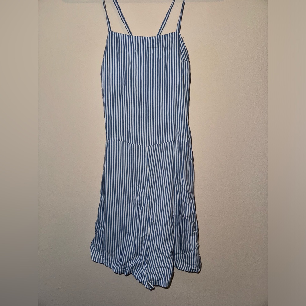 Women’s 0 Divided H&M Blue and White Striped Romper